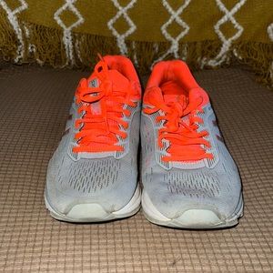 GREY AND NEON ORANGE/PINK SNEAKERS